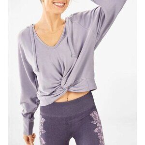 Fabletics Sydney Twist Front Scoop Neck Drawstring Womens Sweater Hoodie Large